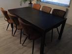 Eethoek met 6 stoelen, Huis en Inrichting, Tafels | Eettafels, Ophalen, Gebruikt, 50 tot 100 cm, Vijf personen of meer
