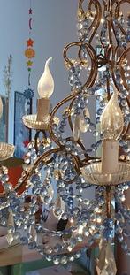 Kroonluchter Italiaans blauw geslepen glas antiek, Huis en Inrichting, Lampen | Kroonluchters, Ophalen, Gebruikt, Glas, Antiek eclectisch