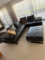 Montel leren hoekbank met poef - Zeer goede staat!, Huis en Inrichting, Banken | Bankstellen, Ophalen, 100 tot 125 cm, Hoekbank