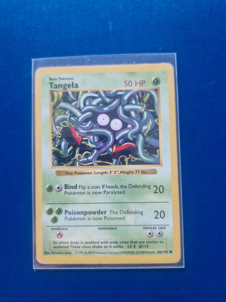 Pokemon Tangela shadowless base set kaart, Hobby en Vrije tijd, Verzamelkaartspellen | Pokémon, Nieuw, Losse kaart, Ophalen of Verzenden