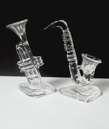 muziek instrument kristaal glas 2 stuk beschikbaar voor biedingen