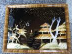 mooi dienblad uit parelmoer/bamboe/koper/glas 31,5/23,5 cm, Antiek en Kunst, Ophalen of Verzenden