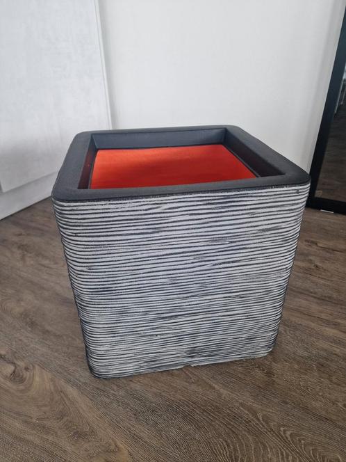 CAPI Nature Rib bloembak antraciet NIEUW!, Tuin en Terras, Bloempotten, Nieuw, Kunststof, Ophalen of Verzenden