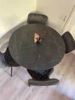 Ronde Eettafel met 4 Stoelen, Ophalen, 100 tot 150 cm, Rond, Zo goed als nieuw