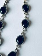 Zilveren armband met onyx steentjes, Sieraden, Tassen en Uiterlijk, Armbanden, Verzenden, Zo goed als nieuw, Zilver, Zilver