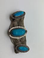Z100 Prachtige vintage zilveren armband turkoois, Ophalen of Verzenden, Zo goed als nieuw, X, Zilver