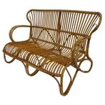 Vintage Rotan Bank Belse 8 Design Jaren 60 Rohe Noordwolde, Antiek en Kunst, Ophalen