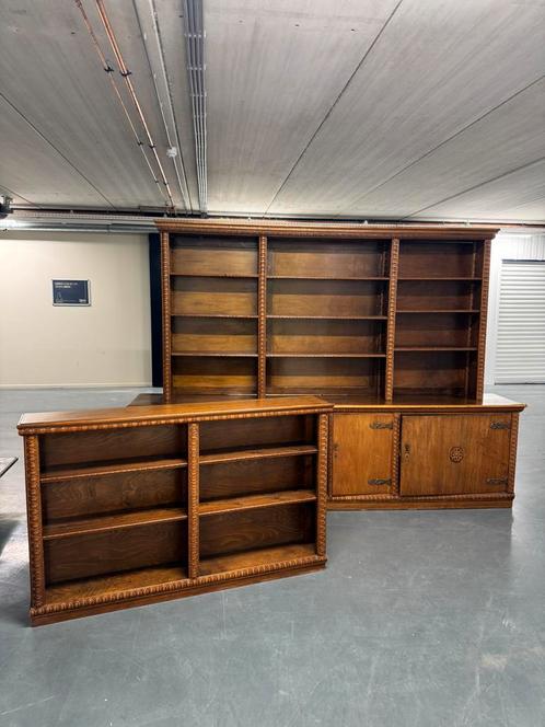 Prachtige monumentale boekenkast met kast – ca. 1910–1930, Huis en Inrichting, Kasten | Boekenkasten, Zo goed als nieuw, 200 cm of meer