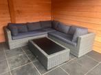 Wicker salontafel met glasplaat, Tuin en Terras, Ophalen, Gebruikt, Rechthoekig, Wicker