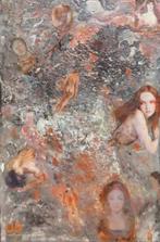 schilderijen verzameld gemengde technieken, Minder dan 50 cm, Ophalen of Verzenden, Zo goed als nieuw, Schilderij