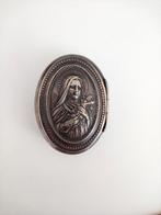 Antiek religieus rozenkrans doosje afbeelding Theresia, Ophalen of Verzenden