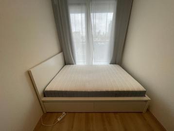 Ikea MALM Bedframe, hoog met 2 bedlades, wit, 140x200 cm - afbeelding 2