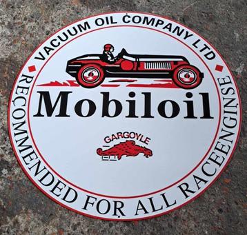 Mobiloil mobilgas groot emaillen reclame bord retro borden  beschikbaar voor biedingen