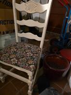 Vintage stoel met bloemmotief, Huis en Inrichting, Ophalen, Gebruikt, Wit, Eén