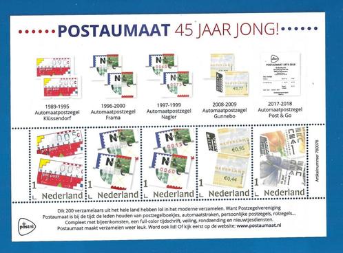 Postautomaat 45 jaar jong (postzegelvel 4) - 2018, Postzegels en Munten, Postzegels | Nederland, Postfris, Na 1940, Verzenden