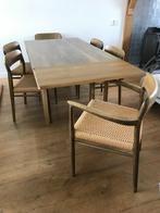 6 N.O. Moller 75  56 stoelen  en Gudme tafel vintage deens, Ophalen, Gebruikt, Bruin, Nvt