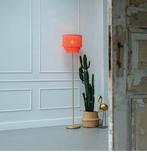 Oosterse vloerlamp goud roze kap met franjes, Huis en Inrichting, Lampen | Vloerlampen, Ophalen, Zo goed als nieuw, 150 tot 200 cm