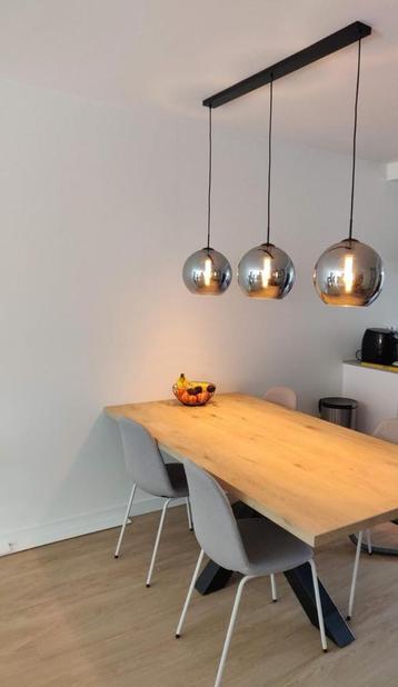 Hanglamp zwart 3 lichts smoke glas dimbaar (Lampidee Oldham) beschikbaar voor biedingen