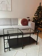 Salontafel IKEA zwart Vittsjo, Ophalen, 100 tot 150 cm, Glas, Zo goed als nieuw