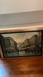 Groot schilderij van Parijs rond 1920., Huis en Inrichting, Ophalen of Verzenden, Zo goed als nieuw