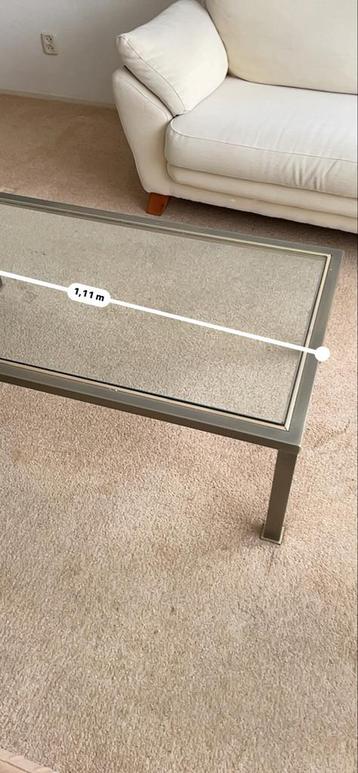 Salontafel Rechthoekig Glas/Metaal beschikbaar voor biedingen