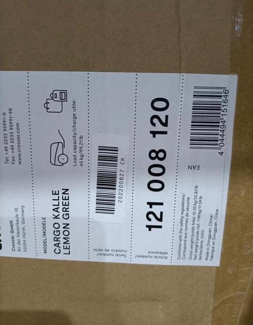 Croozer Kalle transport kar, Fietsen en Brommers, Fietsaccessoires | Aanhangers en Karren, Nieuw, Bagagekar, 40 tot 60 kg, Vering
