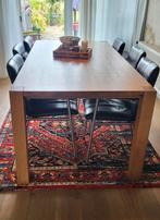 Eethoek met leren buisstoelen, Huis en Inrichting, Ophalen, Gebruikt, 4 tot 6 stoelen