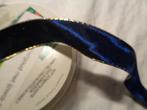 3 meter donker blauw met goudkl rand lint 2.5 cm breed, Diversen, Ophalen of Verzenden, Nieuw