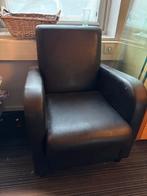 Zwarte leren fauteuil, Ophalen, Gebruikt, Minder dan 75 cm, Leer