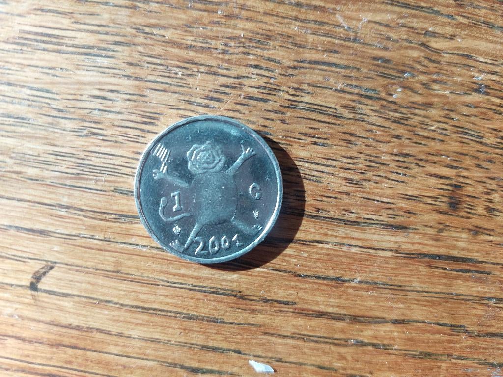 munten loeki 2001, Postzegels en Munten, Ophalen of Verzenden, Koningin Beatrix, 1 gulden, Losse munt