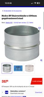 Per stuk Nedco Buisverbinder ø100mm Gegalvaniseerd Staal, Doe-het-zelf en Verbouw, Buizen en Afvoer, Overige materialen, Overige typen