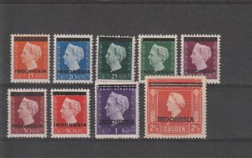 Nederlands Indië 1948-49. NVPH 351 t/m 359, Ongebruikt. beschikbaar voor biedingen