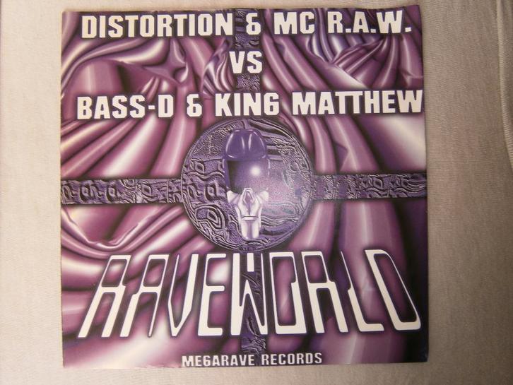 Distortion & MC R.A.W. vs Bass-D & King Matthew – Raveworld, Cd's en Dvd's, Vinyl | Dance en House, Gebruikt, Dance Populair, 12 inch