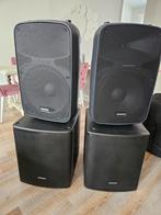 samson actieve speakers + 2x bass.  alle benodigheden inbegr, Overige merken, Ophalen of Verzenden, Zo goed als nieuw, 120 watt of meer