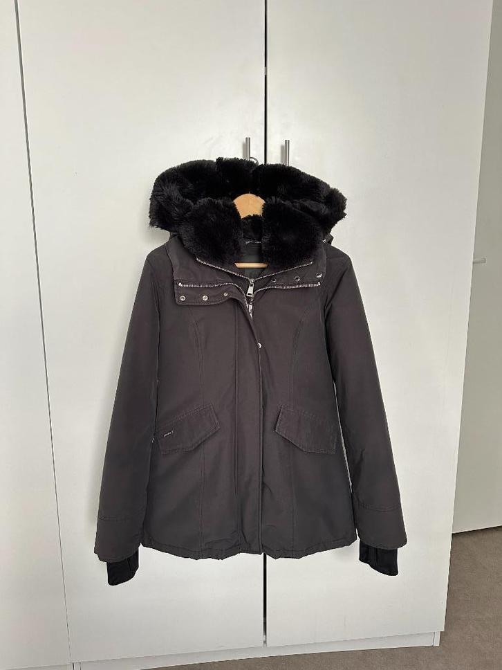 Airforce double zip 2-pocket parka in zwart - maat XS, Kleding | Dames, Jassen | Winter, Gedragen, Maat 34 (XS) of kleiner, Zwart