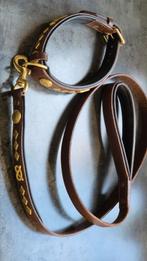 Prachtige SBT lederen halsband met riem, Ophalen of Verzenden, Zo goed als nieuw, Hondenriem