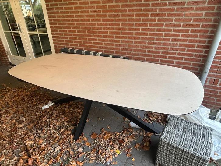 Tuintafel Malaga 240x115 cm | Black & Cerra Vetro, Tuin en Terras, Tuintafels, Gebruikt, Ovaal, Overige materialen, Ophalen of Verzenden