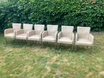 Eijerkamp 6x leren eetkamerfauteuils / eetkamerstoelen taupe, Huis en Inrichting, Stoelen, Ophalen of Verzenden, Zo goed als nieuw