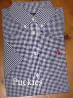Navy/wit geruit Ralph Lauren overhemd s/s maat 152/158 *Nw *, Kinderen en Baby's, Kinderkleding | Maat 152, Overhemd of Blouse