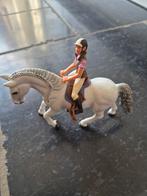 Schleich paard met zadel en ruiter, Ophalen of Verzenden, Zo goed als nieuw