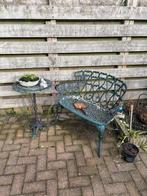 Gietijzeren Tuinset - Bankje & Tafeltje, Tuin en Terras, Ophalen, Gebruikt, Metaal