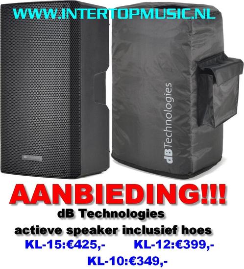 AANBIEDING!! dB Technologies actieve speakers incl. hoes, Audio, Tv en Foto, Luidsprekers, Nieuw, Front, Rear of Stereo speakers