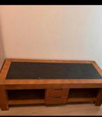 Houten TV meubel met stenen blad, Gebruikt, 100 tot 150 cm, Ophalen of Verzenden, Minder dan 100 cm