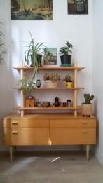 vintage retro jaren 50 dressoir & stokkenkast 2 delig, Gebruikt, 100 tot 150 cm, Met deur(en), Vintage