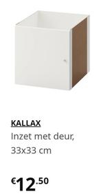 3 Kallax inzet met deur (kleur mat wit), Ophalen, Zo goed als nieuw, Minder dan 150 cm, Minder dan 100 cm