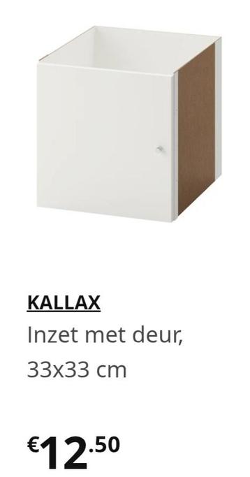 4 Kallax inzet met deur (kleur mat wit) beschikbaar voor biedingen