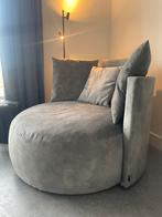 Pastille Lounge fauteuil velvet steel blue, Ophalen, Eenpersoons, 75 tot 100 cm, Zo goed als nieuw