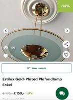 Estilux plafond lamp halogeen gold plated, Ophalen of Verzenden, Gebruikt, Glas