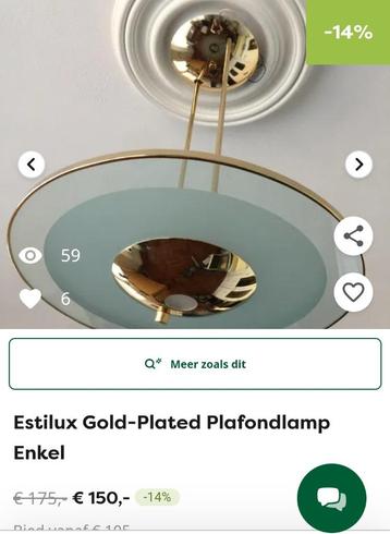 Estilux plafond lamp halogeen gold plated beschikbaar voor biedingen