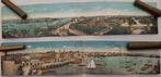 2 panorama's Hamburg ca. 68,5/68 x 14 cm, Ophalen of Verzenden